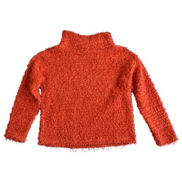 Skye's The Limit Orange Fuzzy Teddy Cowl Neck Oversized Sweater Size XS - Picture 5 of 7